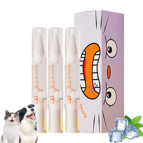 AHYXHY Fammera Pet Toothbrush Pen, Pet Toothbrush Pen for Dogs, Dog Teeth Cleaning Pen, Dog Toothbrush Pen, Dog Tartar Remover for Teeth, Cat/Dog Tooth Whitening & Cleaning Pen (3PCS) von AHYXHY