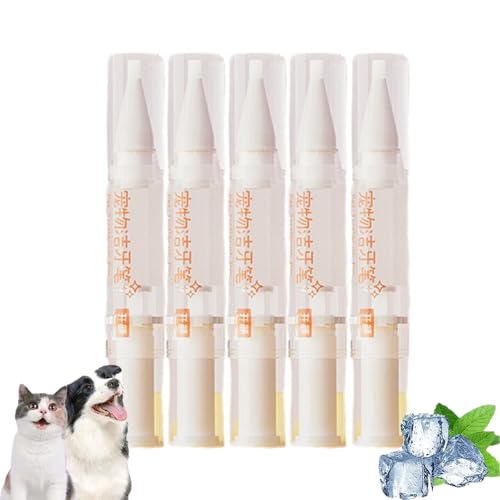 AHYXHY Fammera Pet Toothbrush Pen, Pet Toothbrush Pen for Dogs, Dog Teeth Cleaning Pen, Dog Toothbrush Pen, Dog Tartar Remover for Teeth, Cat/Dog Tooth Whitening & Cleaning Pen (5PCS) von AHYXHY