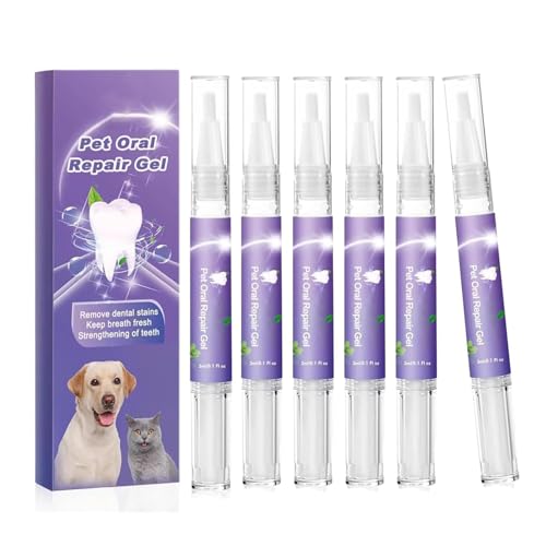 AHYXHY PetDentify, Lettucepets Dog Toothbrush, Lettucepets Toothbrush, Pet Oral Repair Gel, Lettucepets.Com Toothbrush, Pet Toothbrush Pen, Dog Teeth Cleaning Pen, Pet Breath Freshener Gel (6PCS) von AHYXHY