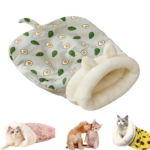 AHYXHY Petsboro Purrnest Sleeping Bag, Cat Sleeping Bag, 360 Wrap Comfortable Pet Snuggle Sack, Sleeping Bag for Cats, Cat Winter Sleeping Bag, Cat Sleeping Bag for Indoor Cats (Gray A) von AHYXHY