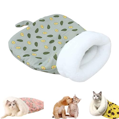 AHYXHY Petsboro Purrnest Sleeping Bag, Cat Sleeping Bag, 360 Wrap Comfortable Pet Snuggle Sack, Sleeping Bag for Cats, Cat Winter Sleeping Bag, Cat Sleeping Bag for Indoor Cats (Gray B) von AHYXHY