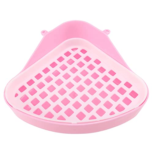 AIDIRui Kaninchen Toilette Tablett, Toilette für Kleintiere Töpfchen, Kommode für Tiere Ecke für Kaninchen, Hamster (Rosa) von AIDIRui