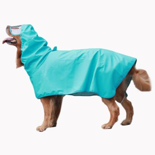 Verstellbare wasserdichte Haustier Hund Kapuzen Regenmantel reflektierende Hund Regen Mantel Jacke Hund Regen Kleidung für kleine mittelgroße Hunde-Blue||7XL von AIDISENA
