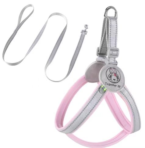 AILEVERS Easy Walk Hundegeschirr, kein Ziehen, Hundegeschirr mit Halsband und Leine, für kleine, mittelgroße Hunde und Katzen, im Freien, Spazierengehen, Laufen, Hundeweste, Geschirre (Rosa, M) von AILEVERS