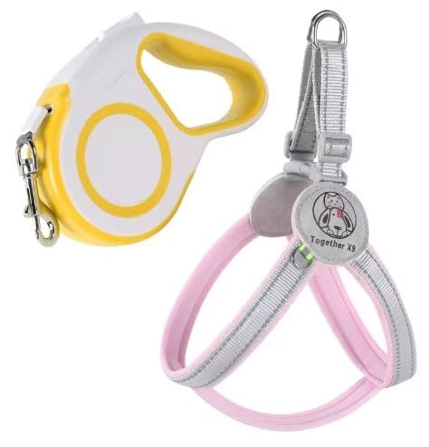 AILEVERS Easy Walk Hundegeschirr, kein Ziehen, Hundegeschirr mit Halsband und Leine, für kleine, mittelgroße Hunde und Katzen, im Freien, Spazierengehen, Laufen, Hundeweste, Geschirre (Rosa +, M) von AILEVERS