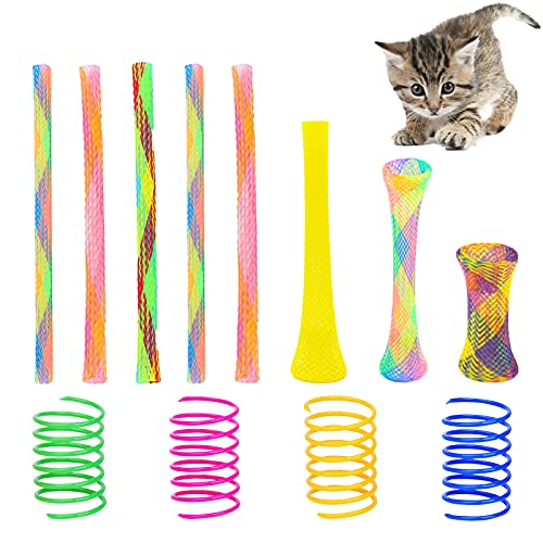 35 Stück Katzen Cat Spring Spielzeug Set, Buntes Sping Katzenspielzeug und Katzen Rohr Spings Spielzeug Interaktives Katzenspielzeug für Indoor Katzen Verspielte Flexible Katzen Spirale für Kätzchen von AIMICOCA