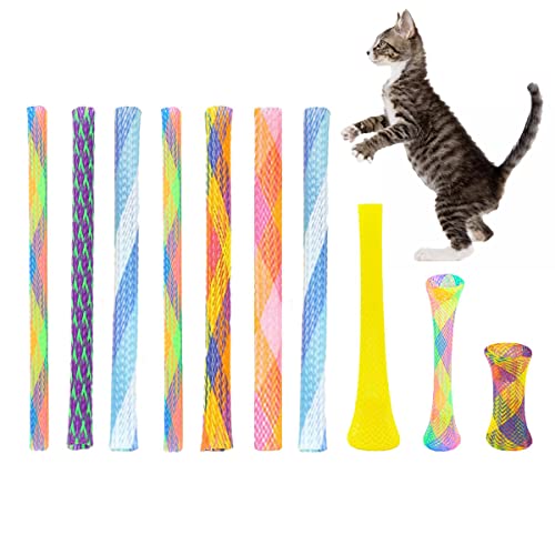 48-teiliges Katzen-Frühlingsspielzeug, buntes Katzen Frühlingsspielzeug, interaktives Katzenspielzeug Katzen-Kunststoff-Spirale für Kätzchen zum Schlagen Beißen Jagd (zufällige Farbe) von AIMICOCA