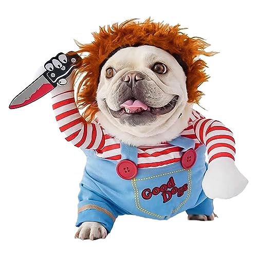 Haustier-Halloween-Kostüm, lustiges Hundekostüm, Halloween-Cosplay-Outfits, niedliche Kleidung, verstellbare Partykleidung, Zubehör für kleine, mittelgroße und große Hunde (groß) von AIMICOCA