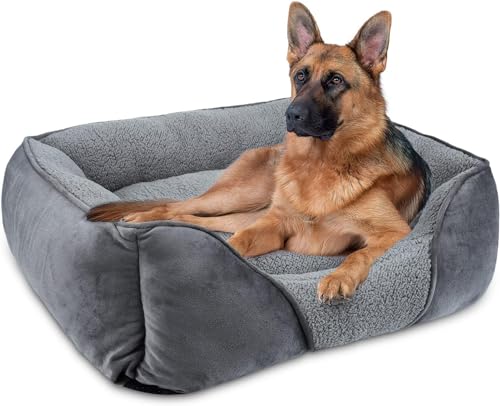 AIPERRO Großes Hundebett für große, mittelgroße und kleine Hunde, maschinenwaschbar, rechteckig, orthopädisch, beruhigendes Hundesofa, Bett, weich, schlafend, Welpen, Hundebetten, atmungsaktiv, von AIPERRO