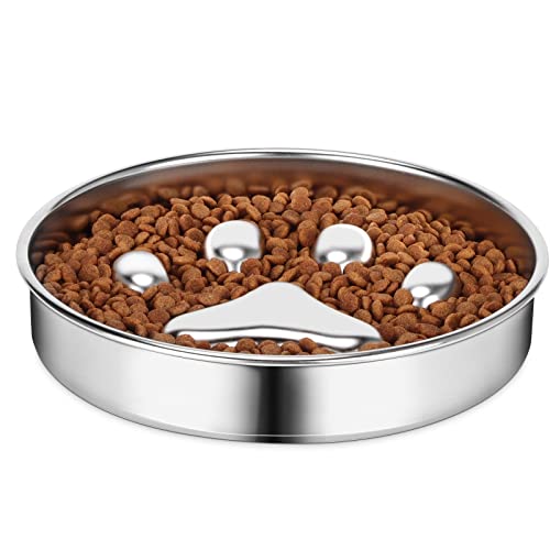 AIPERRO Slow Feeder Hundenäpfe 304 Edelstahl, 2 Tassen Metall Futternäpfe Wassernapf für kleine und mittelgroße Hunde, Spaß Bloat Stop Pet Fast Eaters von AIPERRO