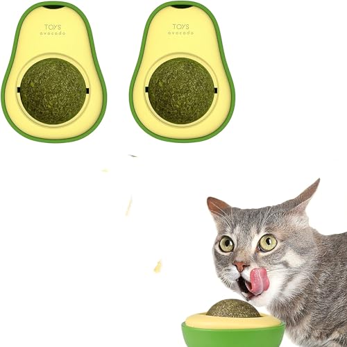 Katzenminze Bälle Spielzeug für Katzen, Natürliche Catnip Wall Balls Toys,Drehbare Katzenminze Bälle Katzenminze Bälle Wand Catnip Balls Toys Essbares Kätzchenspielzeug für die Zahnreinigung,2PC von AIPWEYT Store