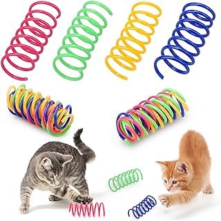 Spirale Spielzeug Katzen Spielzeug Katzenspielzeug Cat Spring Spielzeug, 4 Farbe Bunte Breit Bunte Spiralfedern Frühlingsspielzeug Leichter, langlebiger Kunststoff, Beißen, Jagen,Haustier,40PC von AIPWEYT Store