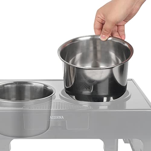 AISHNA Edelstahl-Hundenäpfe, 2er-Set Futter- und Wassernäpfe für mittelgroße bis große Hunde, großes Fassungsvermögen 1500ML(6 Tassen), tief von AISHNA