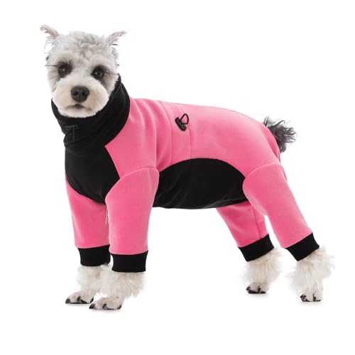 AITOLI Winterkleidung für kleine und mittelgroße Hunde, winddichter Einteiler für kaltes Wetter, Rollkragen-Fleece-Hundemantel, Anti-Haarausfall, warmer Hundemantel, Bodaysuit, von AITOLI