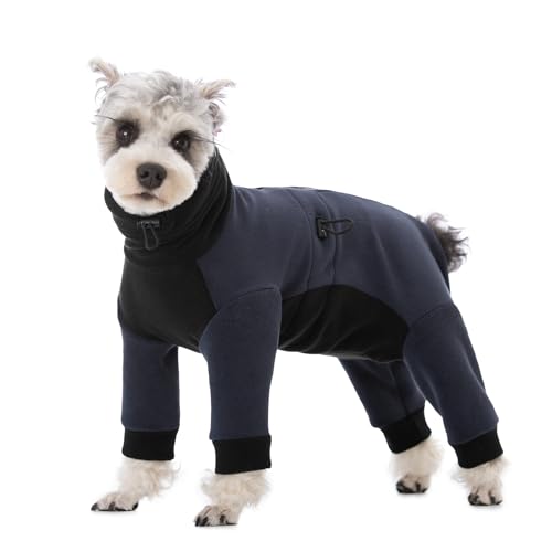 AITOLI Winterkleidung für kleine und mittelgroße Hunde, winddichter Einteiler für kaltes Wetter, Rollkragen-Fleece-Hundemantel, Anti-Haarausfall, warmer Hundemantel, Bodaysuit, von AITOLI