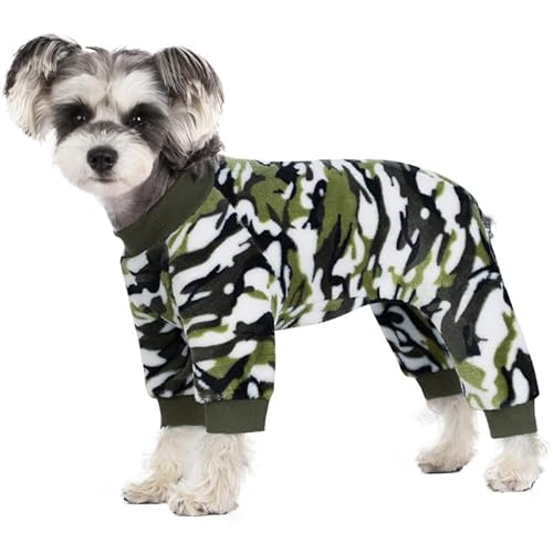 Hunde-Pyjama für kleine Hunde, Camouflage-Winter-Hunde-Einteiler, warmer Samt-Welpenanzug, Hunde-Bodysuits, Mädchen Jungen Hund Winterkleidung für Chihuahua, Yorkie, Teetasse, Schnauzer, kaltes Wetter von AITOLI