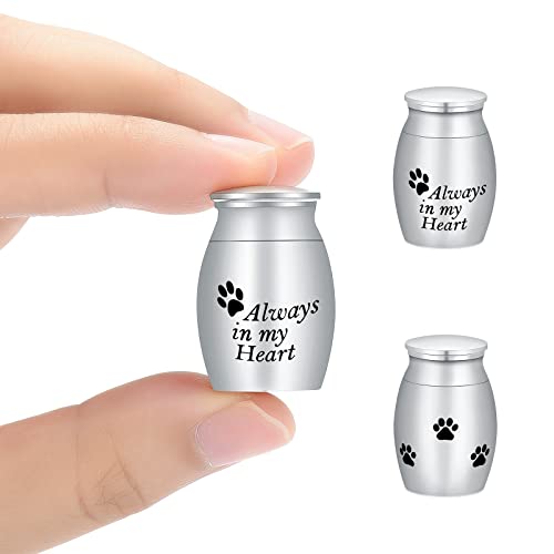 AIWENXI Kleine Urnen Einäscherung Keepsakes für Asche Mini Kremation Urnen für Mensch oder Haustier Asche Urnen Memorial Asche Halter (2pcs-Silber-Tier) von AIWENXI