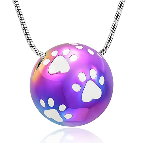 AIWENXI Pfote Urne Einäscherung Halskette Hund Katze Haustier Pfote drucken Einäscherung Schmuck für Haustier Asche Tier Keepsake Memorial Charm Anhänger Halskette von AIWENXI