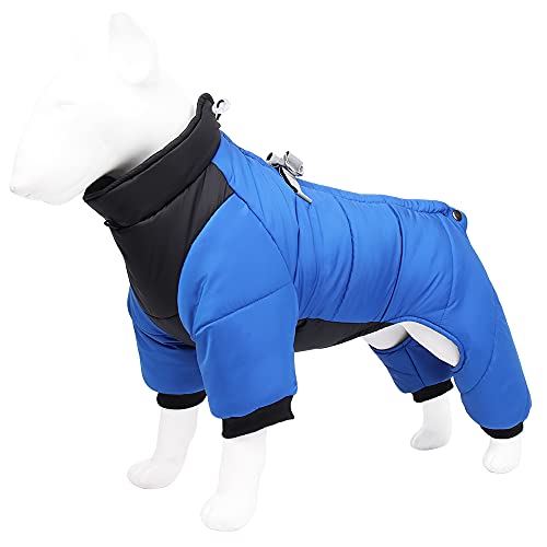 AIWOKE Wasserdichter Warmer Hundemantel,Kaltes Wetter reflektierende Mäntel Kleine Hundejacke mit Geschirr Hund Kleidung für mittelgroße Hunde Winter Welpen Haustier Pullover Jumpsuit Outdoor von AIWOKE