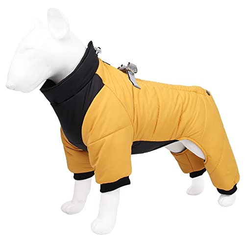 AIWOKE Wasserdichter Warmer Hundemantel,Kaltes Wetter reflektierende Mäntel Kleine Hundejacke mit Geschirr Hund Kleidung für mittelgroße Hunde Winter Welpen Haustier Pullover Jumpsuit Outdoor von AIWOKE