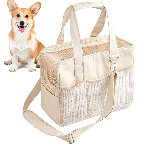 AIYING Kleine Hundetasche,Baumwoll-Canvas-Katzentrage-Handtasche - Handliche, atmungsaktive Hunde-Reisetasche, Tragetasche, Umhängetasche für kleine Hunde, Kaninchen von AIYING