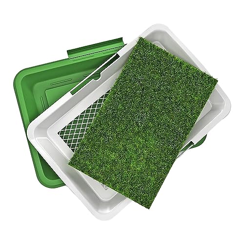 AIYING Welpen-Töpfchen-Grasmatte - Indoor Turf Hundetöpfchen mit Tablett - Spritzwassergeschütztes, dreilagiges Design, Wiederverwendbare, rutschfeste, waschbare Gras-Trainingsunterlage für Kätzchen von AIYING