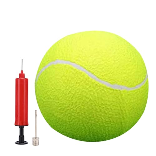 Hundetennisbälle,Riesentennisball für Hunde - Aufblasbarer Riesen-Tennisball für Hunde - Welpenballspielzeug, lustiges Haustier-Kauspielzeug, interaktives Hundespielzeug mit Pumpe und Nadel für den Au von AIYING