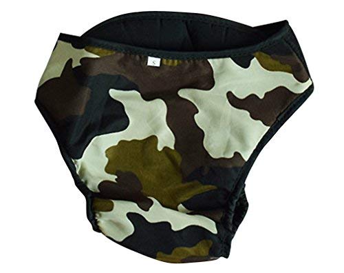 2 PCS weibliche Hund Physiologische Unterwäche Hygieneeinlagen Hundeschutzhose Sanitär Windel Haustier hündinnen schutzhose- Gr. M, Schwarz + Camouflage von AIYUE