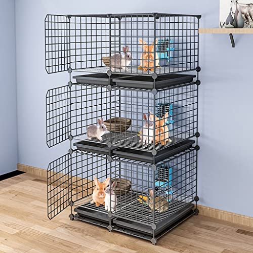 AJAAS Indoor-Kaninchenkäfig, Kaninchenkäfig – Heimwerker-Haustier-Laufstall, Metallgehäuse mit tür für Kaninchen, Geeignet für Kleine Haustiere, Kaninchen, Igel, Katze (Size : 75x39x142cm) von AJAAS