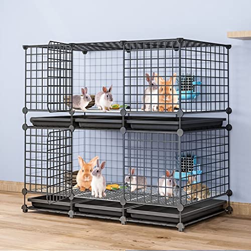 AJAAS Indoor-Kaninchenkäfig, Kaninchenkäfig – Heimwerker-Haustier-Laufstall, Metallgehäuse mit tür für Kaninchen, Geeignet für Kleine Haustiere, Kaninchen, Igel, Katze (Size : 95x111x39cm) von AJAAS