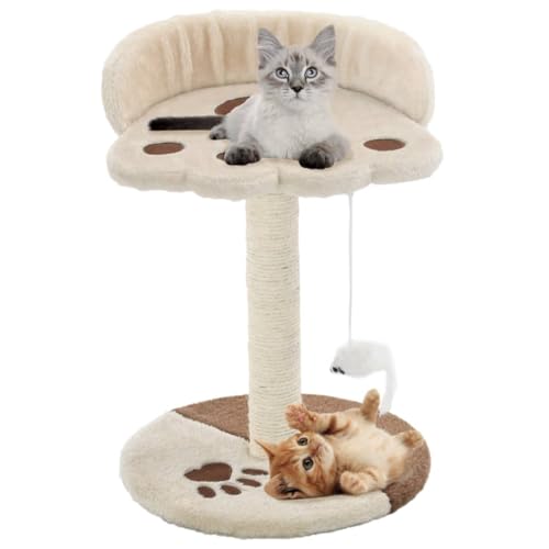 Pet Supplies Kratzbaum mit Sisal-Kratzbaum 40 cm Beige und Braun Tiere & Haustierbedarf von AJJHUUKI