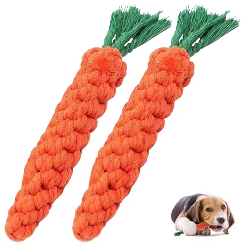 Hundespielzeug Kleine Hunde Karotte,2 Stück Hundespielzeug Welpen,für Kauspielzeug Spielzeug,Welpe Hund Dog Toys Hundezähne,Interaktives Seil Kong,Chew Klein Zähne,Welpenkauspielzeug Geflochtenem von AJUNLKVDR