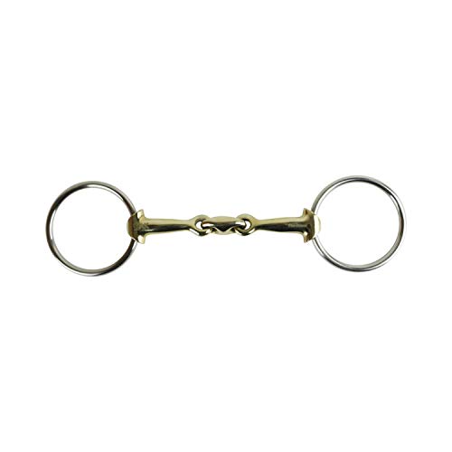 AK Loose Ring Double Jointed Diamond mit Neusilber Tapper Head Horse Bits Reitgebiss AKRS-2607 (Deutsch/Silber, 4.50'') von AK Riding Sports