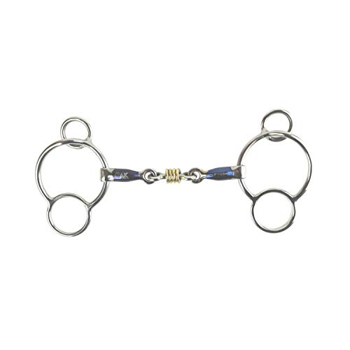 AK Universal Loose Ring Rhombus mit Schweißeisengebiss Pferdegebiss AKRS-2624 (Blau/Silber, 4.50'') von AK Riding Sports