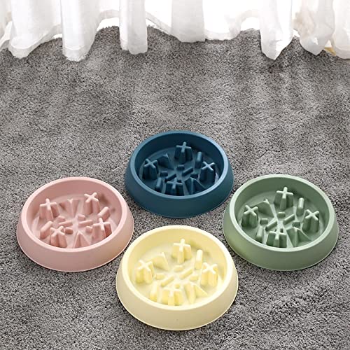 Pet Plastic Round Slow Food Bowl Anti-Choking, Anti-Erbrechen und Anti-Kippen kleine und mittelgroße Katze und Hund Fressnapf von AKARSU