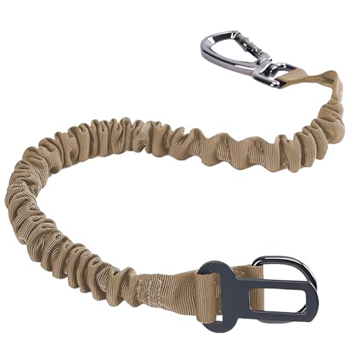 AKEISHE Einziehbarer Hunde-Sicherheitsgurt für Auto, verstellbares Nylon-Haustier-Sicherheitsgeschirr mit elastischem Bungee-Puffer, robuster Hunde-Sicherheitsgurt (Khaki) von AKEISHE