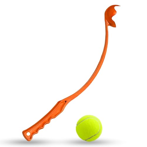 AKH® Hunde-Tennisballwerfer, automatischer Haustier-Ballwerfer, 50 cm, Sport-Hundeballwerfer, Apportierspielzeug, Spielzeugbälle für Hunde mit Tennisball von AKH