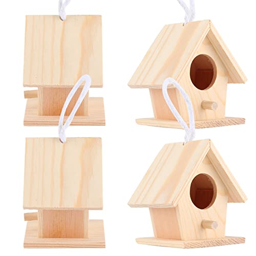 4PCS Holz Vogelhaus Exquisite Gartendekoration S Unterkunft für Vögel von AKLOSIPY