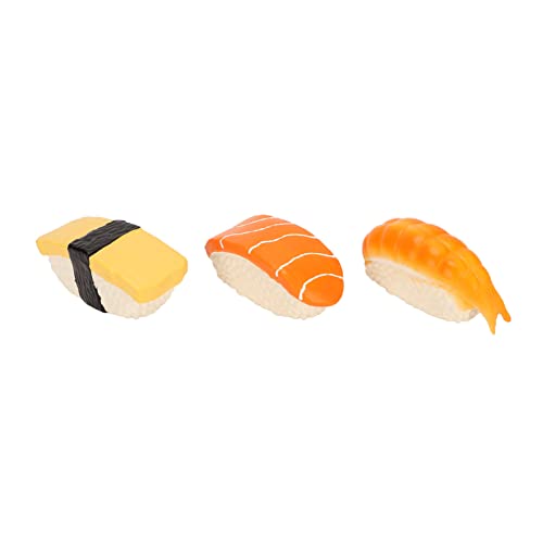 AKLOSIPY 3-teiliges Sushi-Hundespielzeug-Set – Simulation Sushi S Weiches Latex-Quietschspielzeug für Kleine und Mittelgroße Hunde, E-Sushi-Haustierspielzeug, Latexfutter und von AKLOSIPY