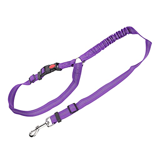 Haustiergürtel mit Kopfstütze für Hunde – Reflektierender Nylongürtel für Reisen Im Auto – Hundegürtel und Leine für Haustiere – Schwarz (Purple) von AKLOSIPY