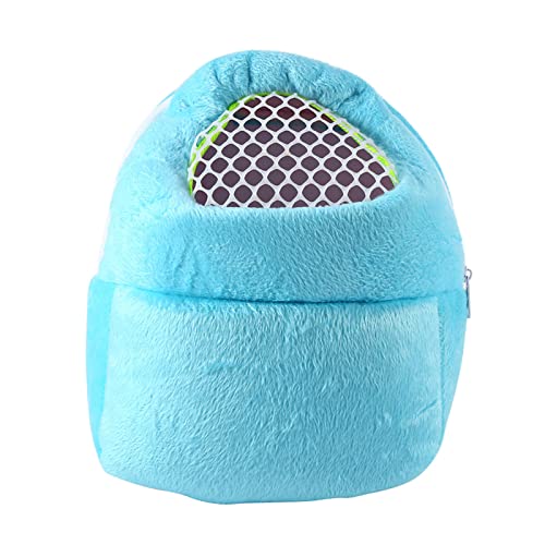 Haustiertragetasche für Hamster und Katzen, Tragbare S-Reisetasche, Haustierbett mit Farbiger Haustiertragetasche für Kleine Tiere (Blue) von AKLOSIPY