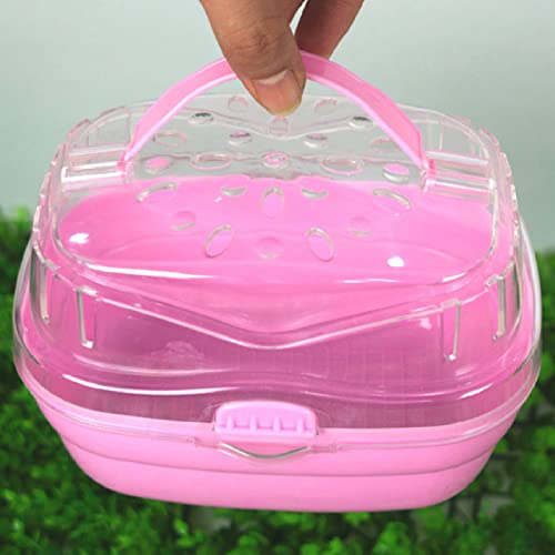 Moonlight e Hamster-Tragetasche – Tragbare, Leichte Kleine Tier-Tragetasche für Reisen – Ideal für Hamster-Reisen Im Freien (PINK) von AKLOSIPY