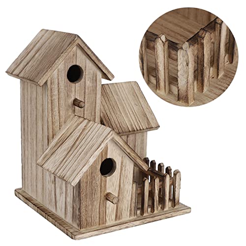 Sm Holz-Vogelhaus für den Außenbereich, Garten-Dekobox für Vögel – Holz-Vogelhaus, Haustier-Dekoration, Ideal für Behausung und Unterschlupf Im Gartenbereich von AKLOSIPY