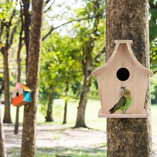 AKLOSIPY Vogelhaus aus Holz, für Wellensittiche, Kleine Vögel, Haustierlagen, Outdoor-Gartendekoration, Vogellagen. von AKLOSIPY