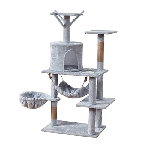 Katzenkratzbrett für den Innenbereich, mehrschichtiger Katzenkletterturm, geeignet für Indoor-Katzen zum Klettern und Entspannen, mehrschichtiger, stabiler Katzenturm, B, 60 x 125 x 40 cm von AKPHBKFG