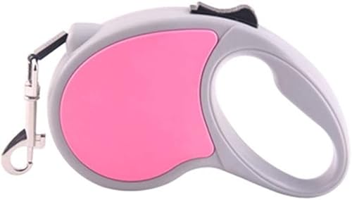 Hundeleine kleine Hunde leicht Einziehbare Hundeleine Pet Walking Leine mit Anti-Rutsch-Griff Hundetrainingsleine mit Einhandbremse for das Training, Spielen, Camping (Color : Pink, Size : 3m) von AKSHVA