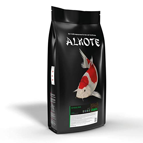 AL-KO-TE, 1-Jahreszeitenfutter für Kois und Zierfische, Sommermonate, Schwimmende Pellets, 6 mm, Hauptfutter Spirulina 7%, 9 kg von AL-KO-TE