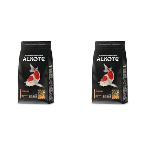 AL-KO-TE, 3-Jahreszeitenfutter für Kois, Frühjahr bis Herbst, Schwimmende Pellets, 6 mm, Hauptfutter Profi Mix, 1 kg (Packung mit 2) von AL-KO-TE