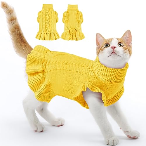 ALAGIRLS Hundebekleidung Hunde Weihnachten Pullover Katze ALASW303-Yellow-XS von ALAGIRLS