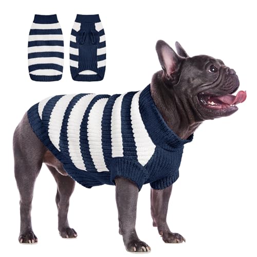 ALAGIRLS Hundekleidung Warm Katzen Pullover Hundekostüm Kleid Hundepullover Weste Winter Warmer Hunde Katze Kleid ALASW302-Navy-XL von ALAGIRLS